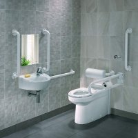 GEBERIT PK8350WH DOC-M RIGHT HAND BACK TO WALL WHITE RAIL PACK