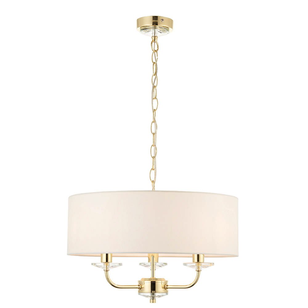 NIXON 3 LIGHT PENDANT, BRASS