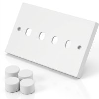 Lincoln 4 Gang  Dimmer Plate + Knobs