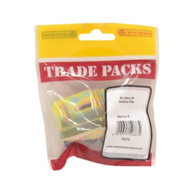 Centurion Stretcher Plate - Zinc Plated - 38mm x 28mm - (8 PK)