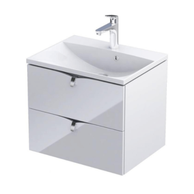 Serra 60cm 2 Drawer Vanity Unit - Gloss White