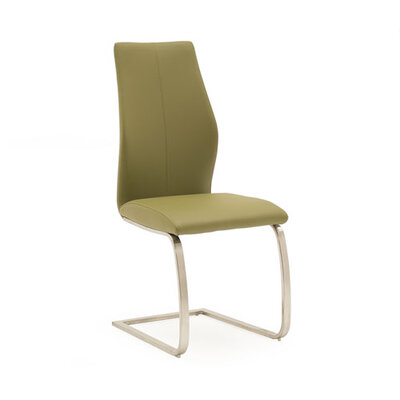 Irma Dining Chair - Brushed Steel Olive