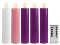LED - Advent Candle Set - 8 inch x 2 inch   (88642)