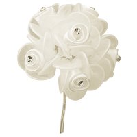 Satin Rose With Diamante  Ivory - Dia 2.5cm