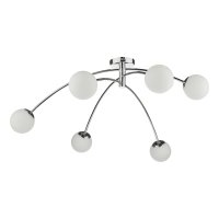 PUGLIA 6LT SEMI FLUSH POLISHED CHROME OPAL GLASS SHADES