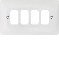 SOLLYSTA 4 GANG GRID PLATE WHITE
