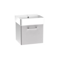 Tucker French Dartford 500mm Wall Mounted Single Drawer Basin Unit Matt Light Grey
