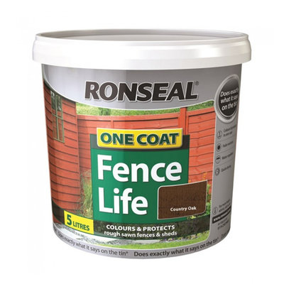 Ronseal Fence Life One Coat - Country Oak  5L