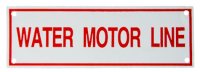 Water Motor Line Sign, 6" (W) x 2" (H), Aluminum