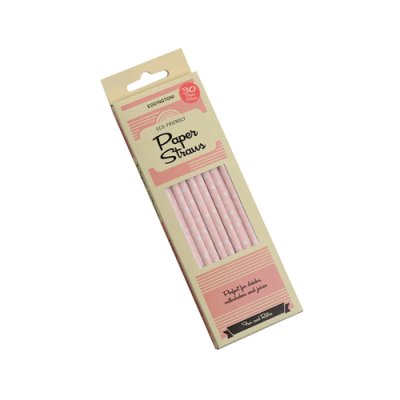 Paper Straws Pink & White