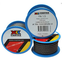 Partex PA 1/3 Black 8 on Grey Coloured Cable Marker (1000)