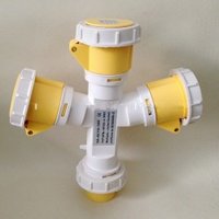 IP67 3-Way Multiplier & Plug 2 Pin + Earth 110-130V 16A