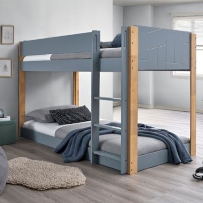 Roger Bunk Bed - Grey & Natural Oak