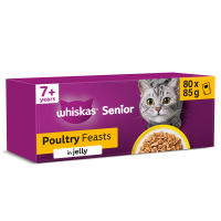Whiskas Senior Cat Poultry Feasts in Jelly Pouches 80x85gm FD29A