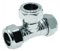 15mm Compression Tee Chrome 321060
