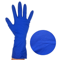 Bodytech, Nitrile Extra Long, Diamond Grip Gloves, Blue, 1000/Case