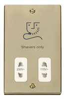 Click Deco Raised Plate Victorian  Dual Voltage Shaver Socket