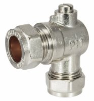 15mm x 15mm Angled Isolating Valve Chrome Plated 304802