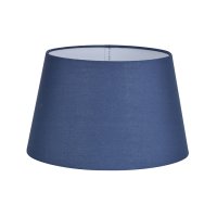 NAVY COTTON DRUM SHADE H215, TOP 265MM, BOTTOM 355MM