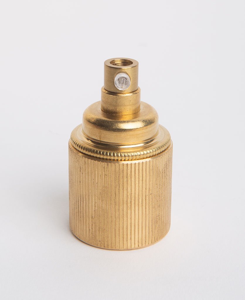 Astro Ribbed Lamp Holder Raw Brass