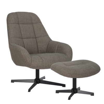 Janet Swivel Chair & Stool - Charcoal