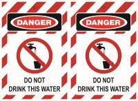 DANGER Do Not Drink This Water Lockout Tag