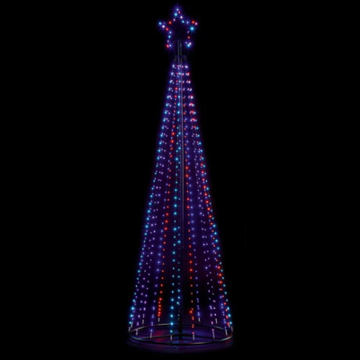 Premier LED Microbrights Rainbow Pyramid Tree - 2.5m