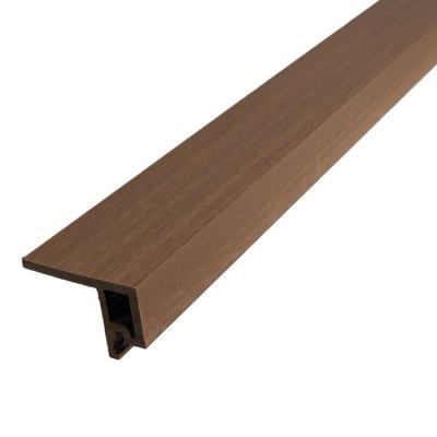 Linear Slatted Start/End Trim 2.9m Teak 49x76mm for Tippers Composite Cladding