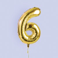 Gold Number '6' Foil 34" Balloon
