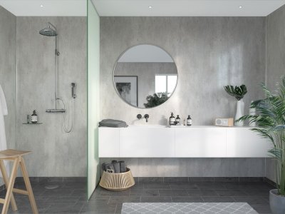 Fibo Signature 2400mm x 600mm Cracked Cement Bathroom Wall Panel