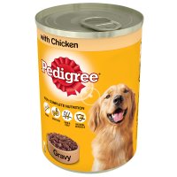 Pedigree Chicken In Gravy Tins CV68G/DR88N 12x400gm