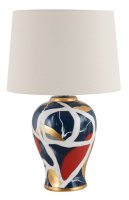Bruz Ceramic Table Lamp 29"H with Round Cream Tapered Shade