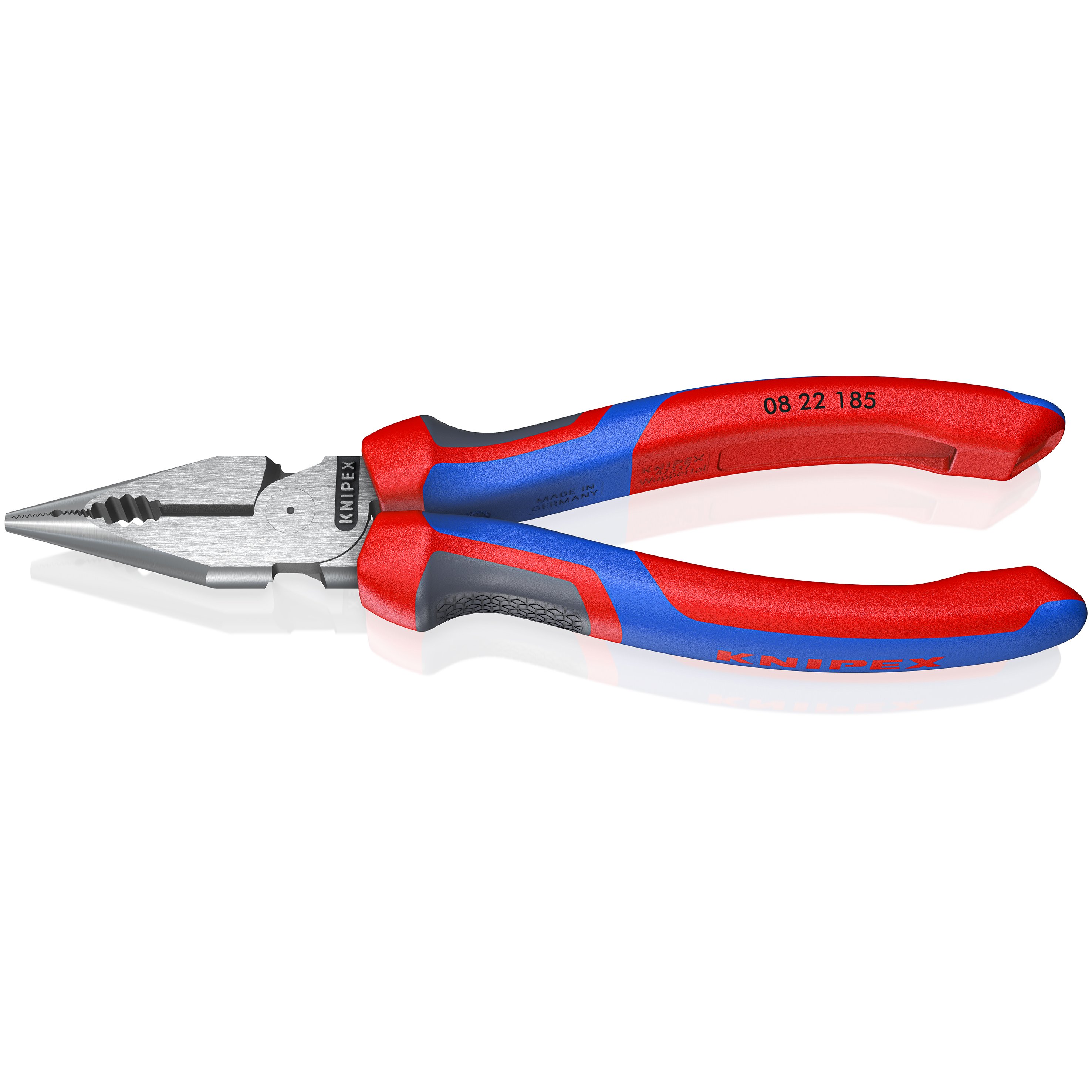 Knipex Needle-Nose Combination Pliers with Comfort Handles Black Atramentized 185mm 08 22 185
