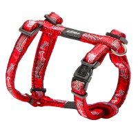 Rogz Fancy Dress Adjustable H-Harness Red Bone 25mm x 60-100cm Extra Large - Special Order Item