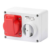 Gewiss GW66009 Interlocked Switch Socket - 16A - 3P+N+E - 380-415V (Red) - IP44