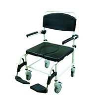 This Deluxe Mediatric Attendant Shower and Toileting commode Chair makes it easier and safer for some to use the bathroom