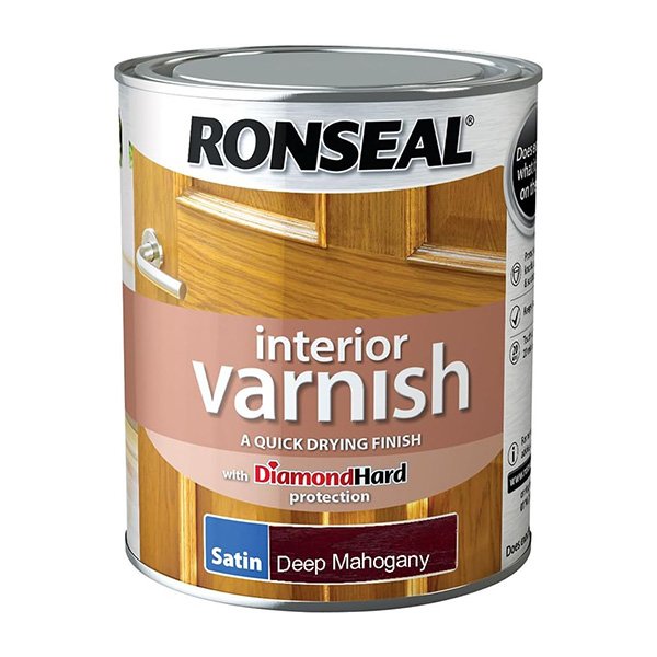 Ronseal Interior Varnish Deep Mahogany 750ml Tin