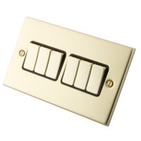 Polished Brass 6 Gang 2 Way Switch 6052-006
