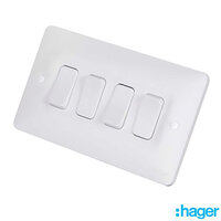 Hager Sollysta 10A Switch 4 Gang 2 Way WMPS42
