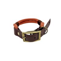 Trinkety Paws Country Collection Paracord Biothane Dog Collar Rust/Dark Brown Small 25-35cm 16mm