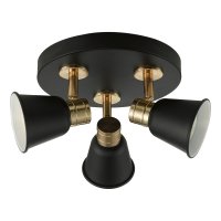 FRY 3LT ROUND PLATE BLACK AND ROSE GOLD GU10 LED INCLUDED