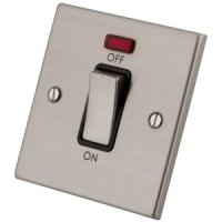 1 G 45A Stainless Steel Cooker Switch & Neon Indicator