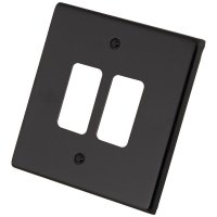 Black Metal 2 Gang Grid Plate 6080-351