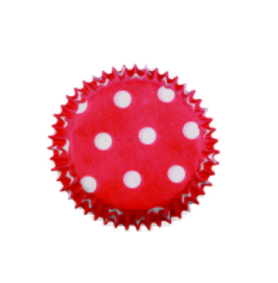 BC723 RED POLKA DOTS MINI BAKE CUPS100PK