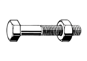 DIN 603/555 (1987) Carriage Bolt with Hexagon Nut