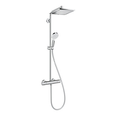 Crometta E240 1 Jet Shower Pipe with Thermostatic Shower Mixer 27271000