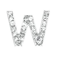 Small Diamante Letter "W" - 20mm