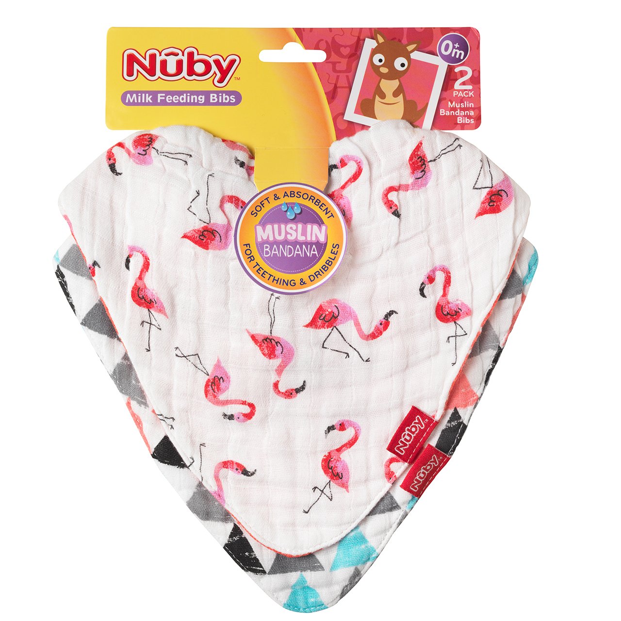 Nuby Muslin Bandana Bib Twin Pack 0 Months