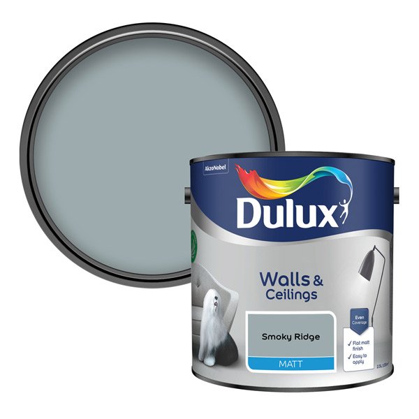 Dulux Matt Smokey Ridge 2.5L Paint Tin & Colour Swatch