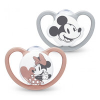 Nuk Disney Mickey And Minnie Mouse Twin Pack Space Soother Size 3 18-36 Months